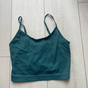 Wild Fable Elastic Ribbed Bra Crop Teal Small Juniors Top Tank
